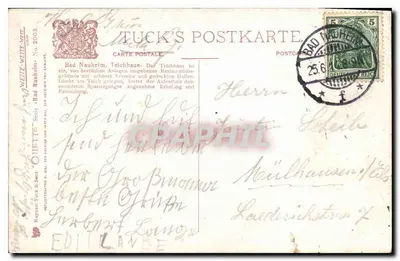 Bad Nauheim, Teichhaus — widok nocny z księżycem — N. Beroud — Rewers