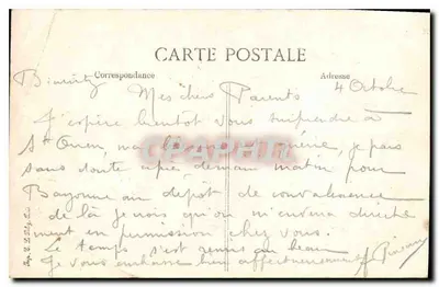Biarritz — A Terrasse do Sémaphore — Editor E. L. n° 113 — Verso