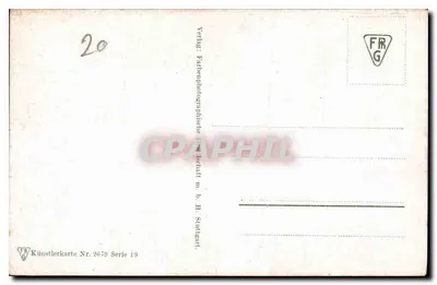 Pole genetów w kwiecie — widok ogrodu — Künstlerkarte Nr. 2679, seria 19, wydawca: Farbempfindliche (1909) m. b. H. Stuttgart — Rewers