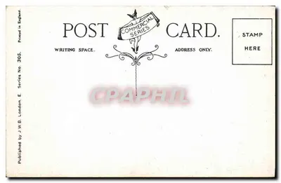 Loch Lubnaig, Strathclyde End — słońcowa widok jeziora — J.W.B. London, seria E, n° 305 — Rewers