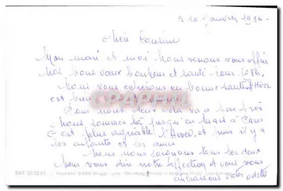 Lanterna e flores — Natal — EKF 33.02.01, Houtland, Brugge — Verso