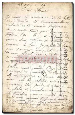 Soldat à cheval — scène de campagne — éditeur 'CARTES POSTALES' (imprimé sur le verso) — Achterkant
