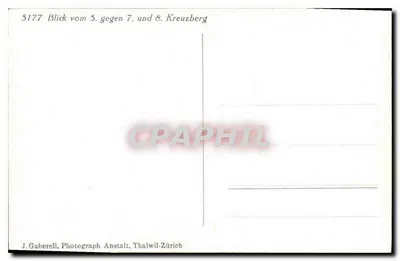 Uitzicht op de toppen 5. tegenover 7. en 8. Kreuzberg — J. Gaberell, Fotograaf, Thalwil-Zürich — Achterkant