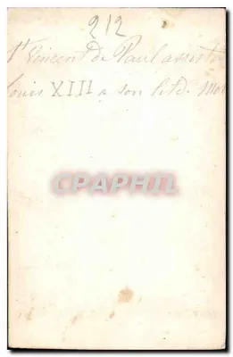 Święty Wincenty z Paola pomaga Ludwikowi XIII — scena historyczna — wydawca nieodczytelny — Rewers