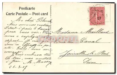Kwiaty zielonego fasoli — ilustracja kolorowa — wydawca nie widoczny — Rewers