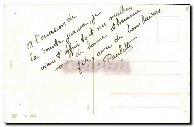 Arranjo de rosas e areia movediça — Feliz aniversário — Editor M. 2052 — Verso