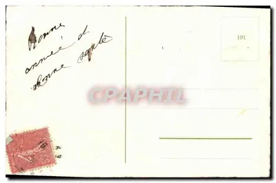 Kwiaty orchidei — Szczęśliwego Nowego Roku — wydawca nieznany, numer seryjny 191 — Rewers