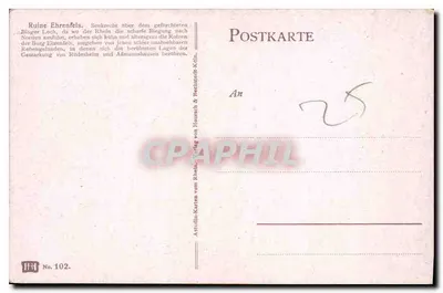 Ruina Ehrenfels — widok na jezioro Konstancja — wydawca Astudiu-Karten vom Rhein, n° 102 — Rewers