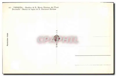Wenecja — Bazylika S. Maria Gloriosa dei Frari — drewniana statua św. Jana Chrzciciela autorstwa Donatello — Rewers