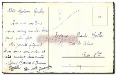 Bouquet de roses — dédicace à Sainte-Cécile — éditeur non visible — Verso
