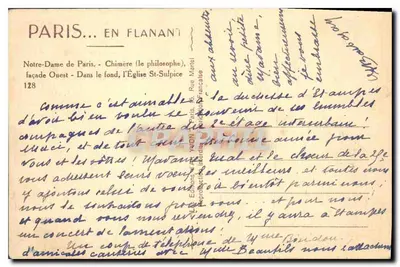 Nossa Senhora de Paris — Chimère (o filósofo) — Editor Yvon, n°128 — Verso