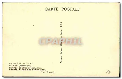 Retrato da Sra. de Senonnes — Ingres — editor Fernand Nathan, n° 365 — Verso