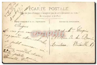 Bilhete postal antigo Avis de Nascimento Criança — Verso