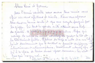 Scena zimowa z ptakiem — Szczęśliwego Nowego Roku — seria nr 3705 — Rewers