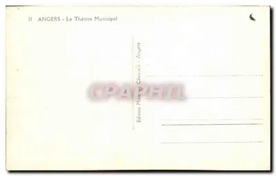 Angers - O Teatro Municipal — Edição Maurice Chretien, n°31 — Verso