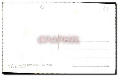 Saint-Raphaël — Plaża i palmy — Wydawnictwo Clatigny, nr 9019 — Rewers