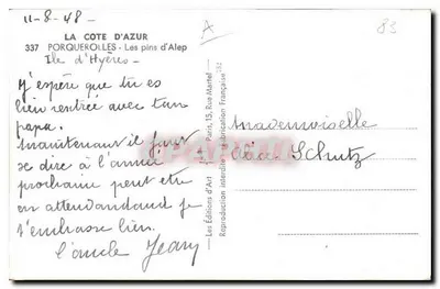 Los pinos de Alepo — Isla de Hyères — Ediciones d'Arte — Reverso