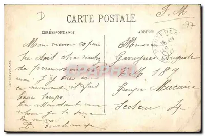 Montereau — La Plaza y la Estatua de Napoleón — LL. — Reverso