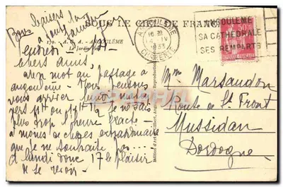 Ogród Katedry — Angoulême — Wydawnictwo Sztuki Gilber — Rewers