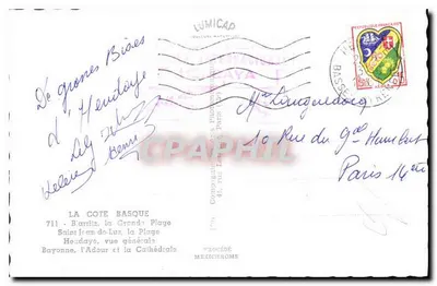 La Côte Basque — Pamiątka z La Côte Basque — Lumicap — Rewers