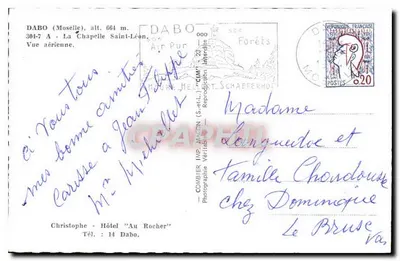Dabo (Moselle) — Katedra św. Leona — Christophe, Hotel "Au Rocher" — Rewers