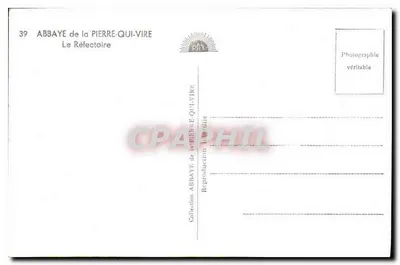 Abdij van La Pierre-qui-Vire — Het Refectorium — PAX — Achterkant