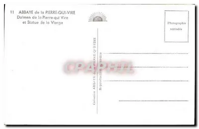 Abbaye de la Pierre-qui-Vire — Dolmen i Statua Najświętszej Maryi Panny — Kolekcja Abbaye de la Pierre-qui-Vire — Rewers