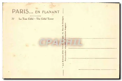 Paris — A Torre Eiffel — Yvon, n°77 — Verso