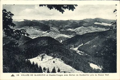 Vale de St-Amarin e Altos-Vosges com Ballon de Guebwiller visto do Gazon Vert — CPAPHIL n°116