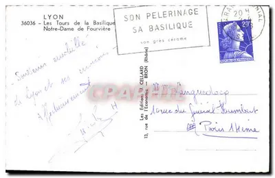 Zamki Bazyliki Najświętszej Maryi Panny Fourvière — Lyon — Wydawnictwo Pielgrzymka — Rewers