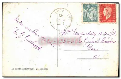 Castello di Coucy-le-Château — rovine su una collina — editore Coucy-le-Château, n°43 — Verso