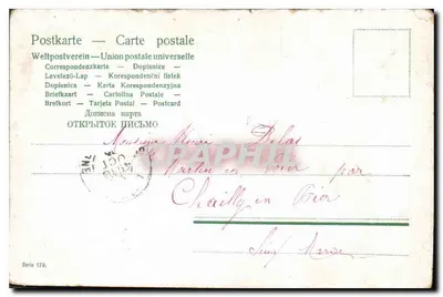 Krajobraz lasowy z mostem — Bonfouy, Francja — wydawca nieznany, seria 179 — Rewers