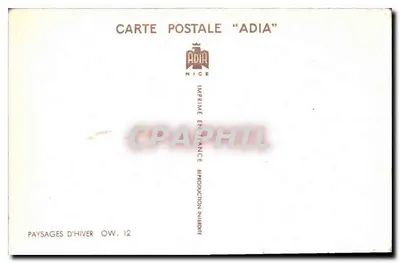 Paisaje zimowe — zasnieżony chalet pod górami — ADIA Nice, nr 12 — Rewers