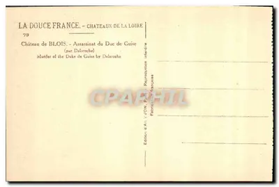 Castelo de Blois — Assassinato do Duque de Guise — por Delaroche — Verso