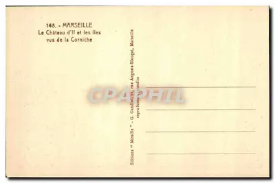 El Castillo de If y las Islas de la Corniche — Marsella — Ediciones G. Gandini — Reverso