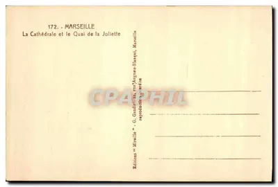 Marselha — A Catedral e o Quai de la Joliette — Mireille — Verso