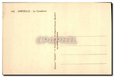 MARSEILLE - La Canebière — Wydanie "Mireille" — Rewers