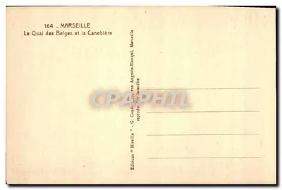 Marseille — Quai des Belges i Canebière — Wydawnictwo Mireille — Rewers
