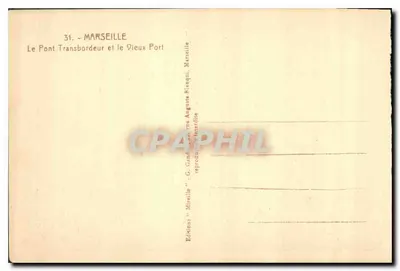 Marseille — O Ponte Transbordeur e o Velho Port — Edições 'Miraille' — Verso