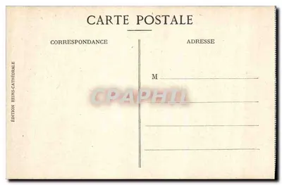 Reims — Duży dach katedry po pożarze — Wydawnictwo Reims-Katedra — Rewers