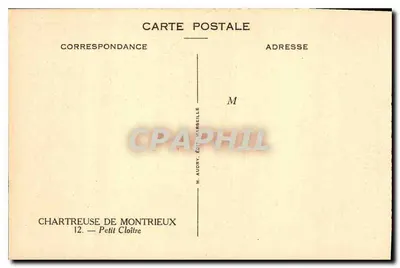 Chartreuse van Montrieux — Kleine Klooster — M. Audry, Ed. Marseille — Achterkant