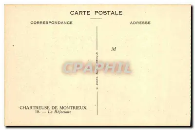 Chartreuse de Montrieux — O Refeitório — M. Audry, Ed. Marbelle — Verso