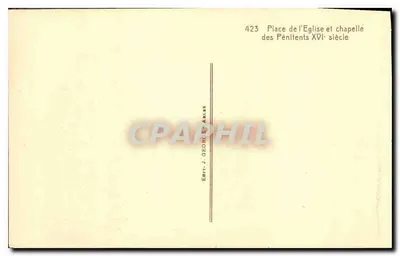 Piazza della Chiesa e cappella dei Penitenti — XVII secolo — Ed. J. GEORI ET ARLES — Verso