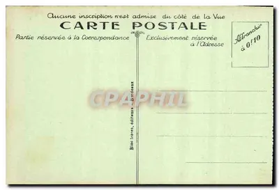Biarritz (Côte Basque) — El Rocher de la Vierge bajo mar agitado — Bloc Frères, editores - Bayonne, n° 477 — Reverso