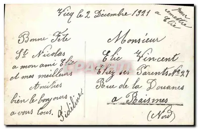 Zasnieżony las — scenka zimowa — wydawca nieznany, nr 2386 — Rewers