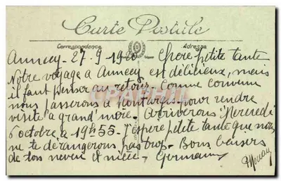 Lago de Annecy — O Castelo — editor LL, n° 167 — Verso