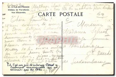 Zamek Pierrefonds — Widok ogólny — Wydawca nieznany — Rewers