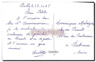 Roses — Heureux Anniversaire — Photocchrom, n°90 — Verso