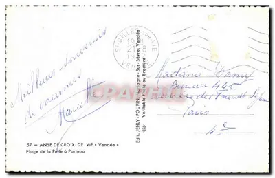 Anse de Croix-de-Vie — Plaża Petite Porteau — Wyd. JEHLY — Rewers
