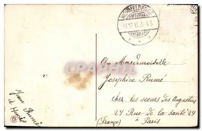Roses et baies — sur fond de bouleau — éditeur inconnu — Rewers